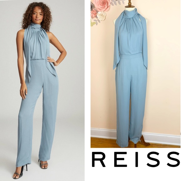 New! REISS Adele Bow Sleeveless Jumpsuit - Picture 2 of 16
